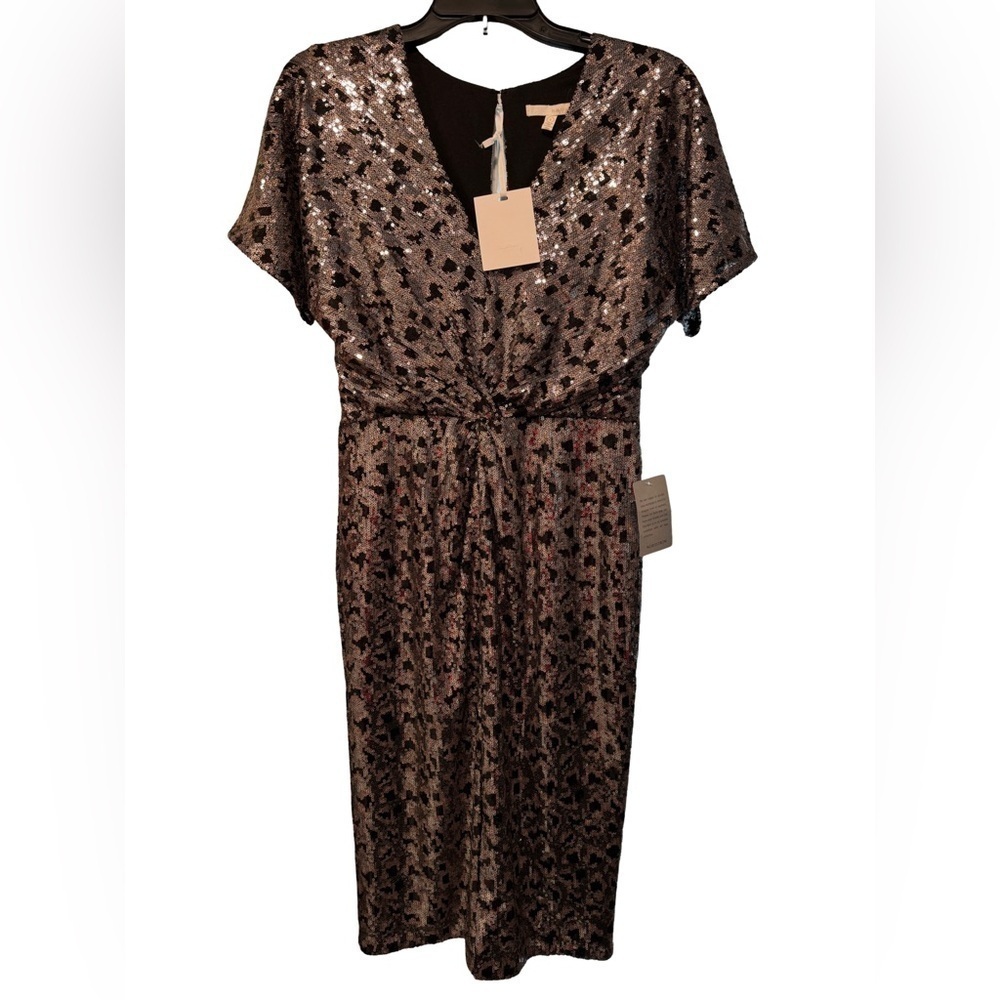NWT Nordstrom Harlyn black and gray sequin cocktail dress. Sz S. Perfect for NYE